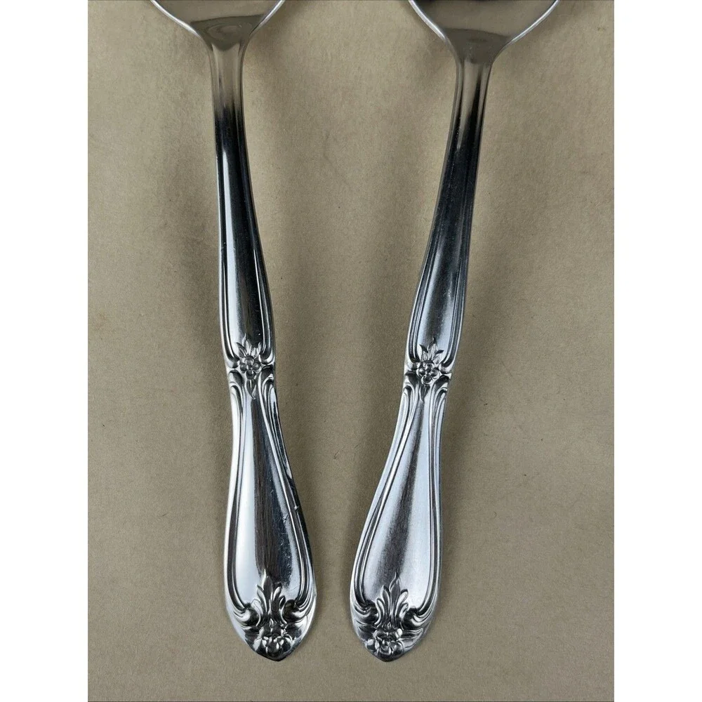 VTG Rogers & Bro. Stainless Park Lane Chatelaine Pierced & Solid Serving‎ Spoons